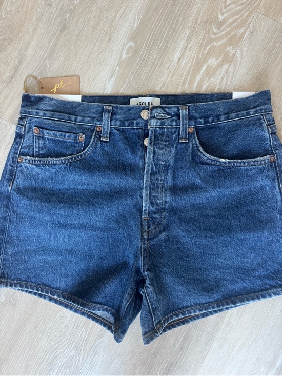 Agolde Pants - Agolde Parker Long Short Denim in Medium Blue Wash